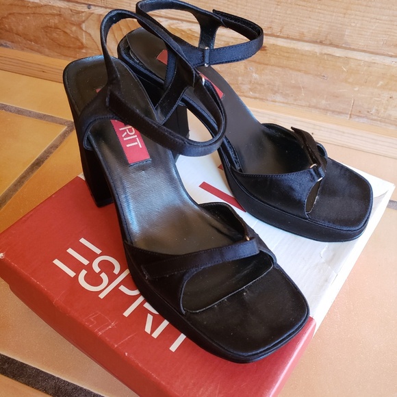 Esprit Black Heels Shoes Women’s 8 - Picture 5 of 8